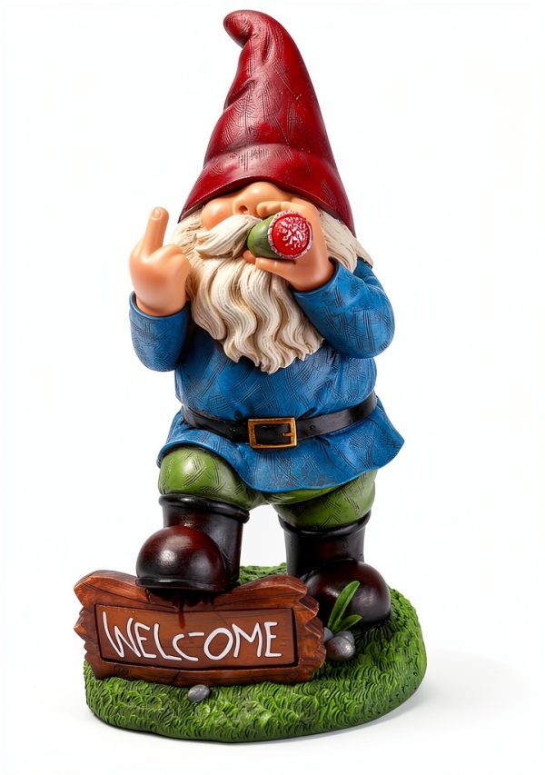 Panven Solar Garden Gnome Funny Outdoor Statue Decor-2