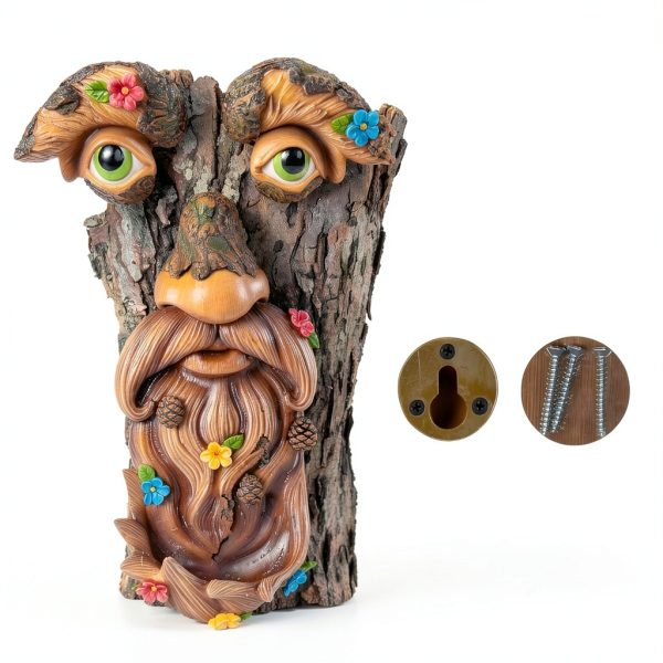 Tree Face Garden Decor Resin Old Man Design Mood Lab-4