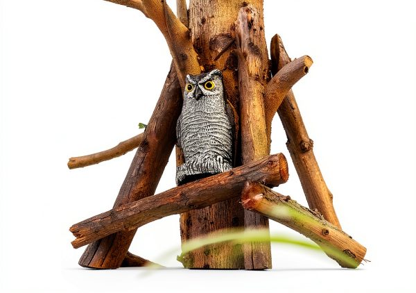 OFFO Plastic Owl Decoy Realistic Design Garden Bird-2