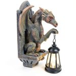 Ceioocei Dragon Garden Sculpture Solar Resin Fantasy Decor-0