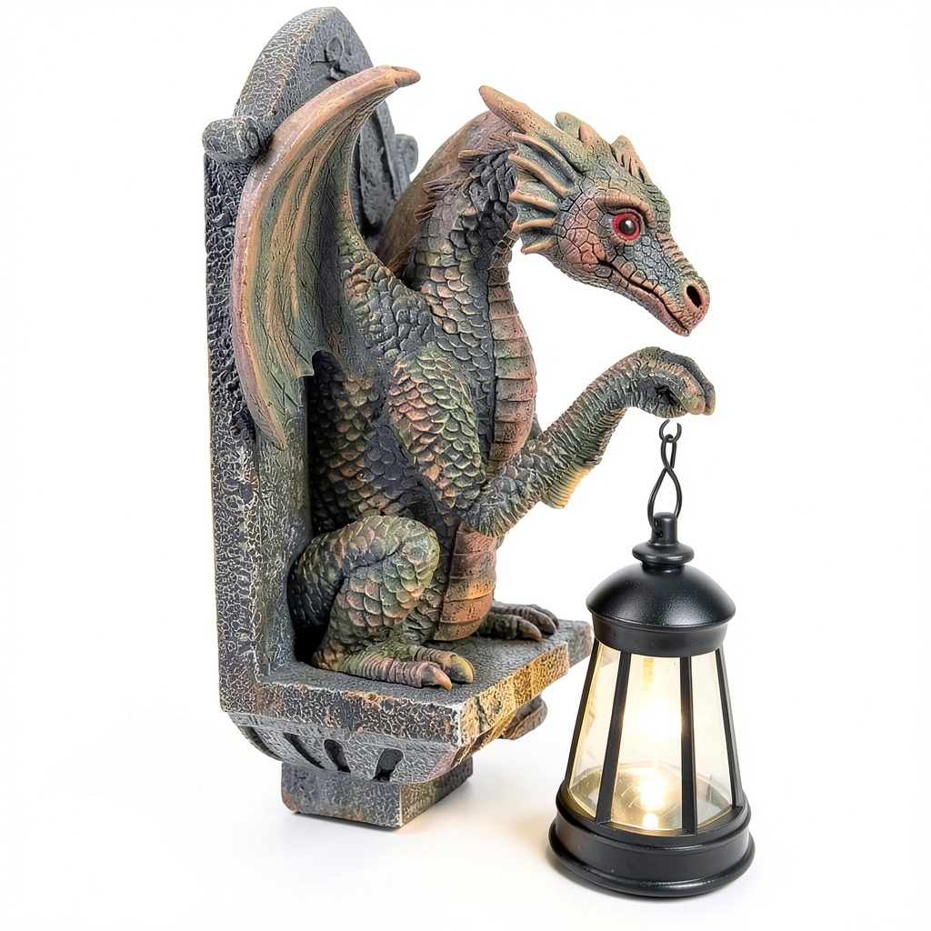 'Ceioocei Dragon Sculpture in a garden setting'