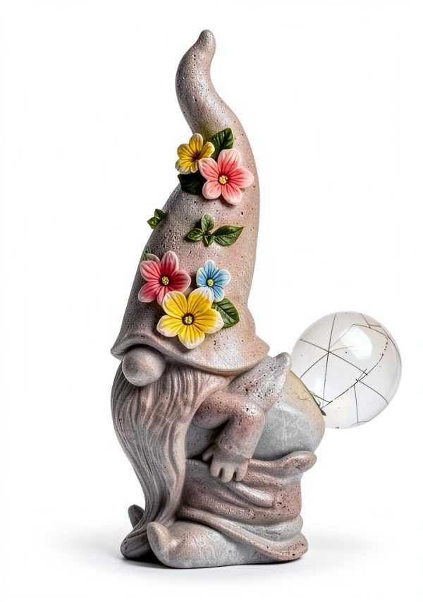 Diyi Funny Solar Gnome Statue Outdoor Garden Decoration Gift-3