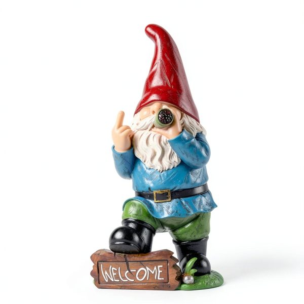Panven Solar Garden Gnome Funny Outdoor Statue Decor-6