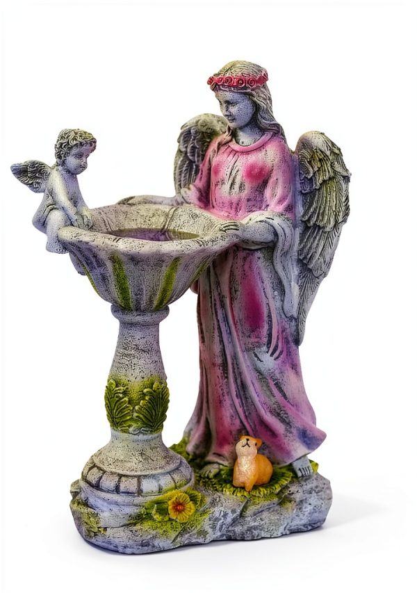 Voveexy Solar Garden Angel Statue RGB Light Resin Decor-1