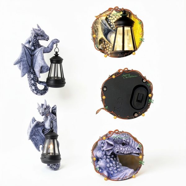Goodeco Dragon Garden Statue Solar Lantern Resin Outdoor-1