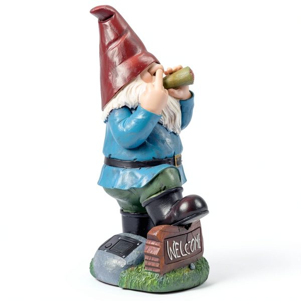 Panven Solar Garden Gnome Funny Outdoor Statue Decor-4