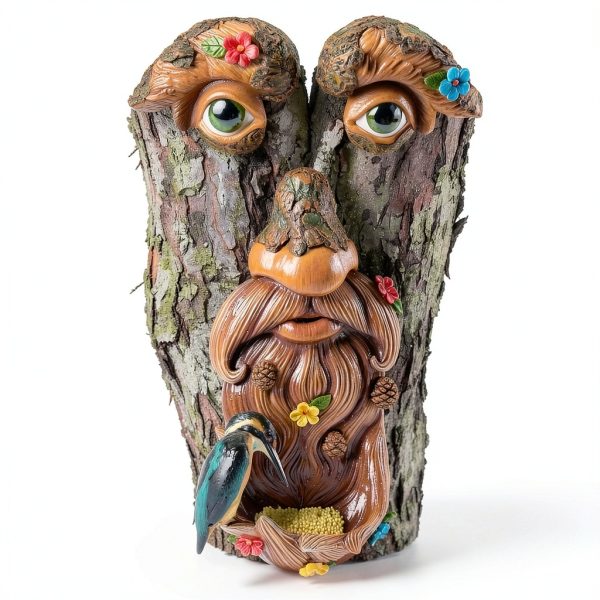 Tree Face Garden Decor Resin Old Man Design Mood Lab-1