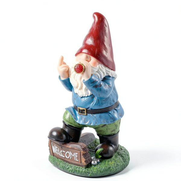 Panven Solar Garden Gnome Funny Outdoor Statue Decor-3