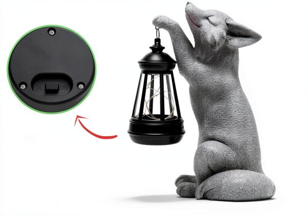 Solar Fox Statue CXYCzsbj Resin Outdoor Garden Decoration-1