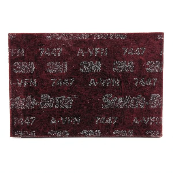 Scotch-Brite(TM) 7447B Abrasive Hand Pad, General Purpose, Maroon Color, Aluminum Oxide, Grit Very Fine (Case of 60)-2