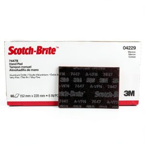 Scotch-Brite(TM) 7447B Abrasive Hand Pad, General Purpose, Maroon Color, Aluminum Oxide, Grit Very Fine (Case of 60)-0