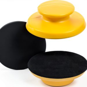 5" Round Hand Sanding Block Pad Dura-Gold Pro Series 2 Pack Foam-0