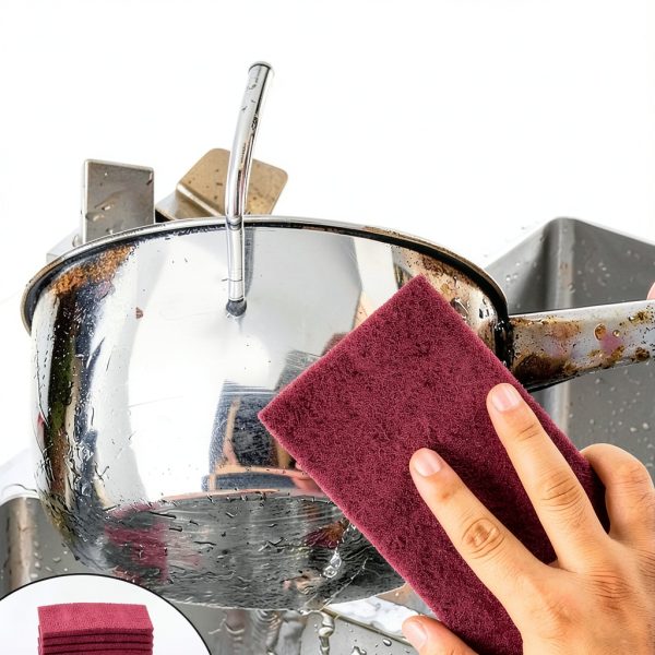 3M Scotch Brite 7447 Very Fine Purpose Sanding Hand Pads 6Pcs Red 8x5-3