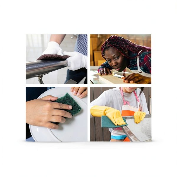 VSM 10-Pack: 6" x 9", White - Fine, Non-Woven Hand Pad, Rust and Oxidation Resistant, Multipurpose Abrasive Scrub Pad for Finishing and Cleaning-6