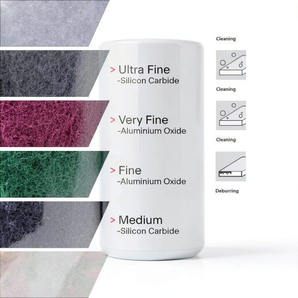 VSM 10-Pack: 6" x 9", White - Fine, Non-Woven Hand Pad, Rust and Oxidation Resistant, Multipurpose Abrasive Scrub Pad for Finishing and Cleaning-2