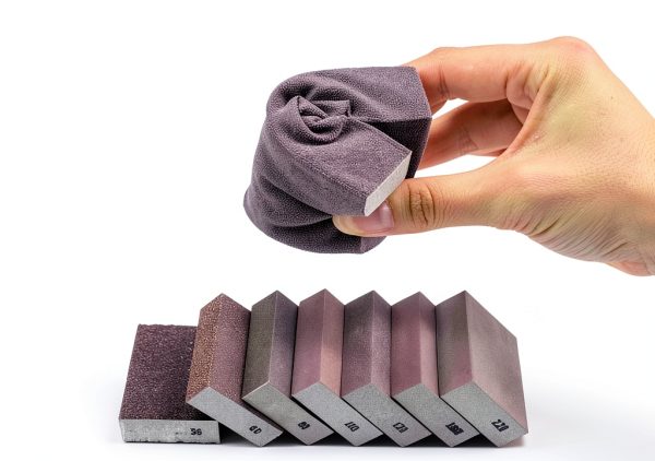 Liyafy Sponge Emery Cloth Sandpaper Blocks Buffing Diamond Polishing Pads Hand Sanding Tool 6pcs (220 Grit)-4