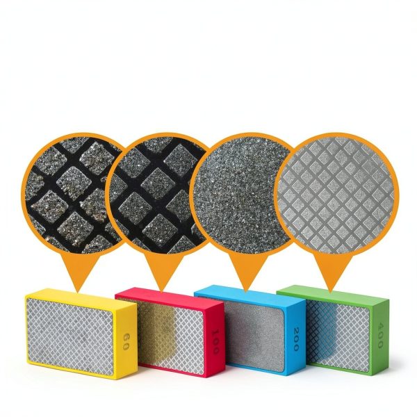 POWERTEC Diamond Hand Polishing Pads Assorted 60/100/ 200/400 Grits 4 Pack, Diamond Sanding Block for Polishing and Grinding Porcelain, Ceramic Tile, Glass, Granite, Stone, Wood & Metal (71907V)-5