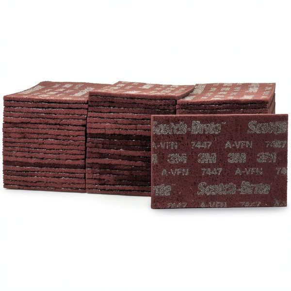 Scotch-Brite(TM) 7447B Abrasive Hand Pad, General Purpose, Maroon Color, Aluminum Oxide, Grit Very Fine (Case of 60)-6
