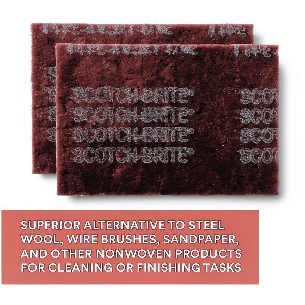 3M Scotch-Brite Hand Pad Very Fine 6x9 in Maroon Aluminum Oxide-2