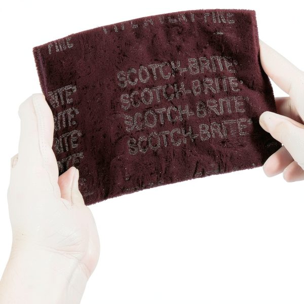 3M Scotch-Brite General Purpose 7447 Hand Pad, Very Fine Grade, 6 in x 9 in, Pack of 20, Aluminum Oxide, Surface Preparation, Scuffing, Blending, Cleaning, Maroon-6