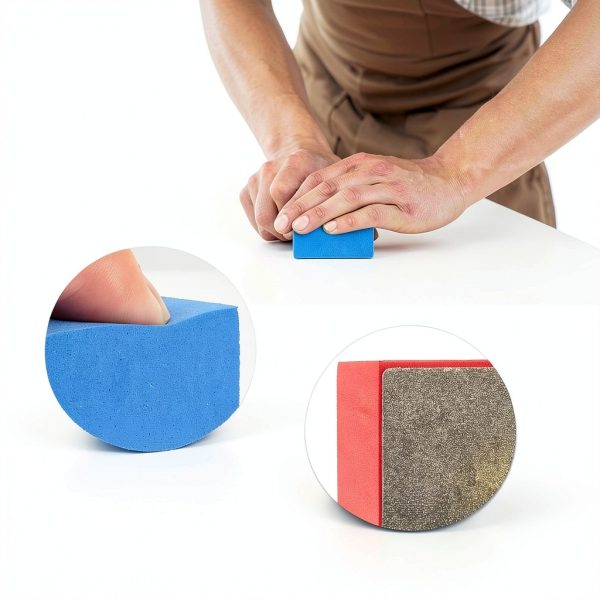 4Pcs Diamond Hand Polishing Pads for Sanding Ceramics Glass Tile Concrete Stone Marble Granite, 60#,100#,200#,400# (Plane)-3