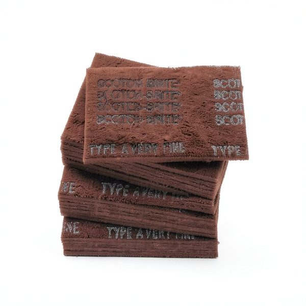 3M Scotch-Brite General Purpose 7447 Hand Pad, Very Fine Grade, 6 in x 9 in, Pack of 20, Aluminum Oxide, Surface Preparation, Scuffing, Blending, Cleaning, Maroon-4