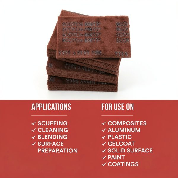 3M Scotch-Brite Hand Pad Very Fine 6x9 in Maroon Aluminum Oxide-4