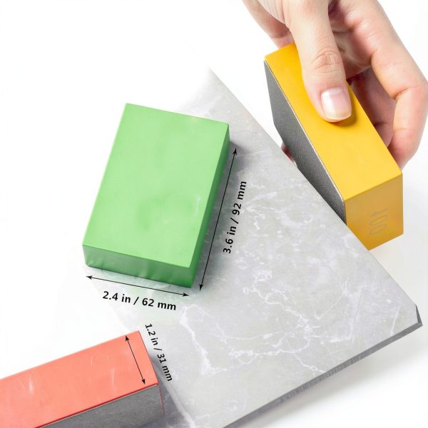 4Pcs Diamond Hand Polishing Pads for Sanding Ceramics Glass Tile Concrete Stone Marble Granite, 60#,100#,200#,400# (Plane)-4