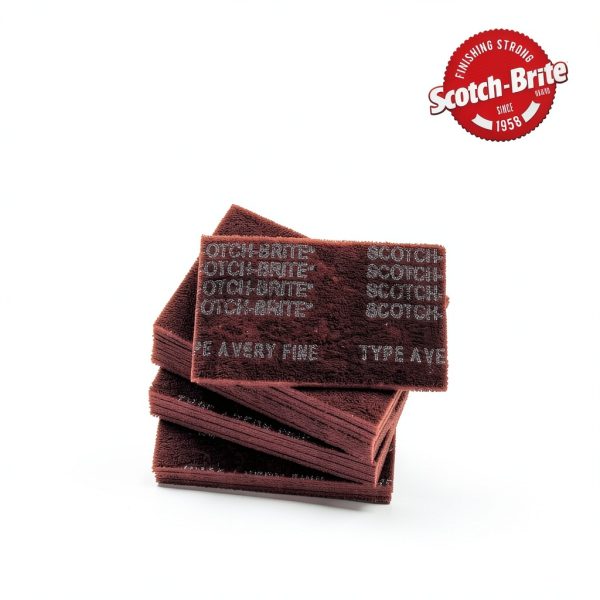 3M Scotch-Brite Hand Pad Very Fine 6x9 in Maroon Aluminum Oxide-1